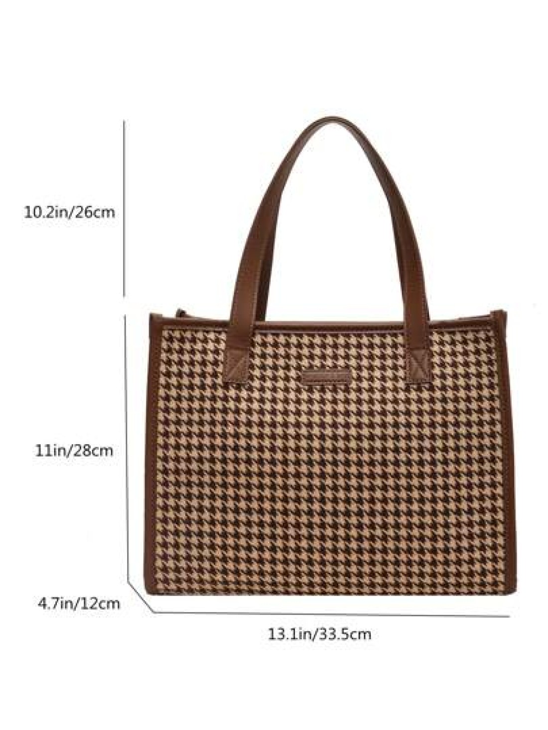 Houndstooth Pattern Large Tote Bag For Women Stylish Simple Design Versatile For Commuting And Going Out Shoulder BagSchool Bag Back To School Backpack Large Capacity Lightweight Portable Business Cas