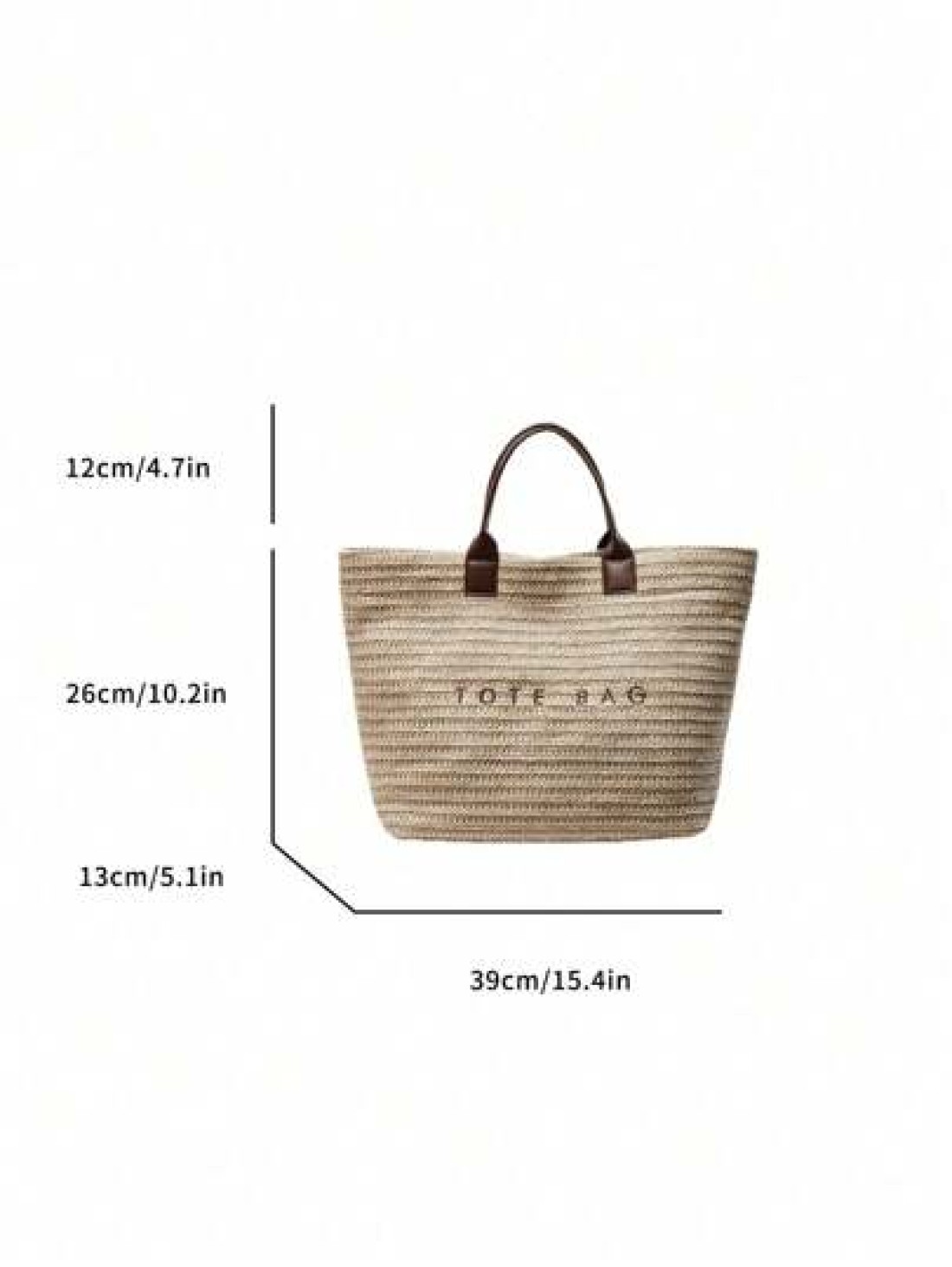 Large Capacity Casual Vacation Straw Tote Bag Minimalist Elegant Women Shoulder Handbag