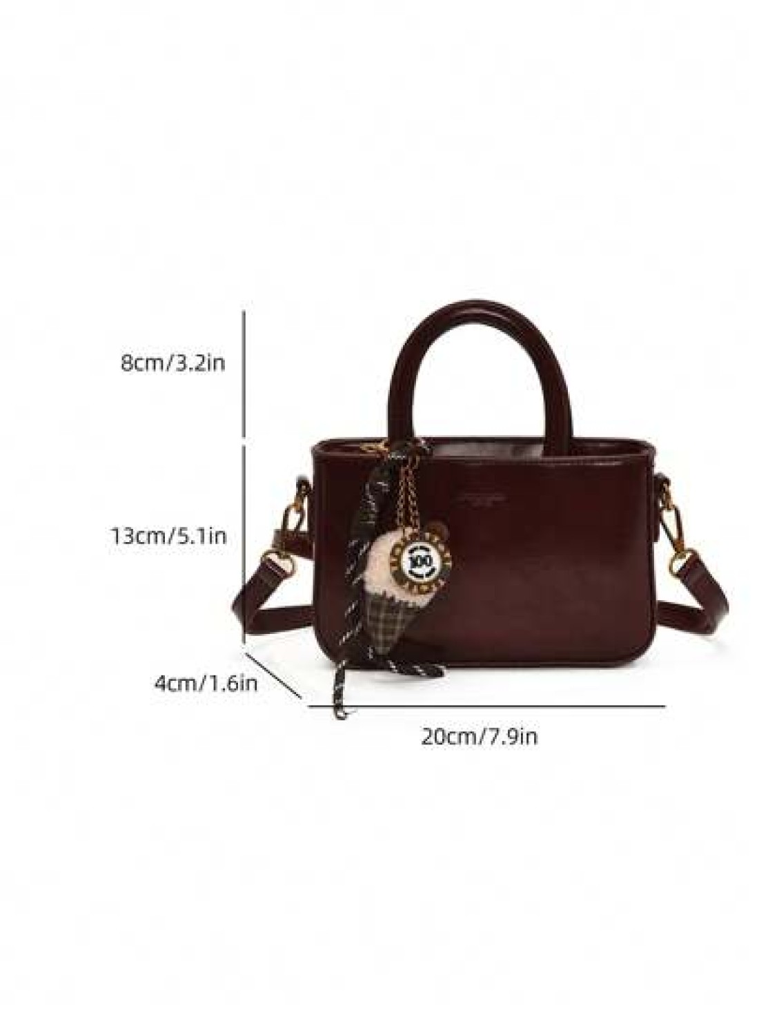 Wine Red Handbag Vintage Style Fashion Versatile Structured Zipper Closure Crossbody Bag PU Leather Suitable For Daily Commute Dating Gift Best Mothers Day Gifts Women