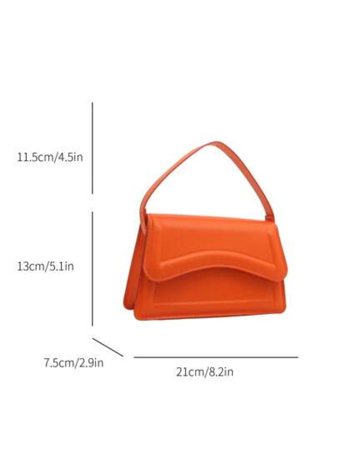 New Orange Ladies Solid Color PU Small Square Bag Simple And Stylish Handbag For Going Out And Versatile