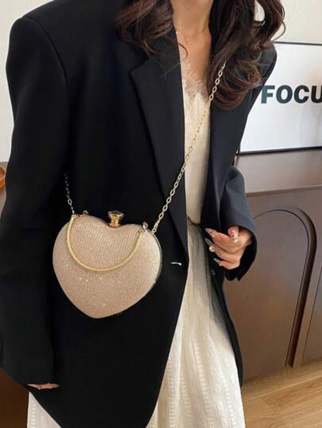 Luxury Handbags Clutch Purses Hot Heart Shape Chain Women Ladies Evening Bags