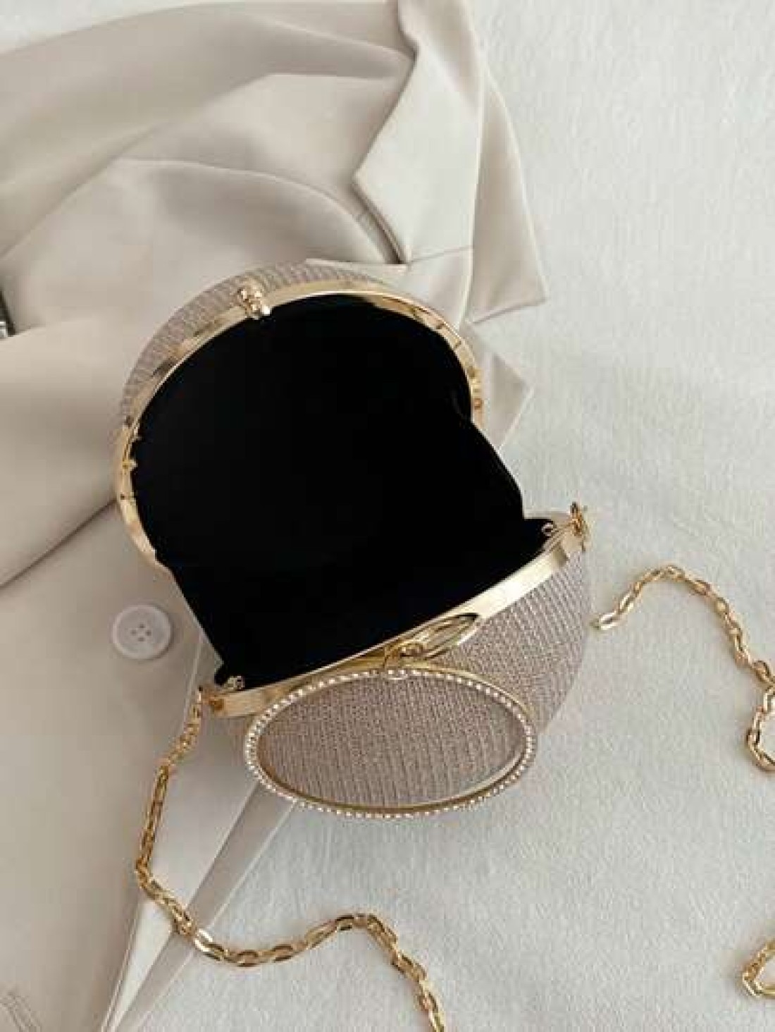 Fashion Shiny Ball Party Clutch Bag Chain Shoulder Crossbody Bag For Women Party Bag Perfect For Party Wedding Prom Dinner Banquet Matching With Holiday Party Dress Evening Dress Sequin Dress