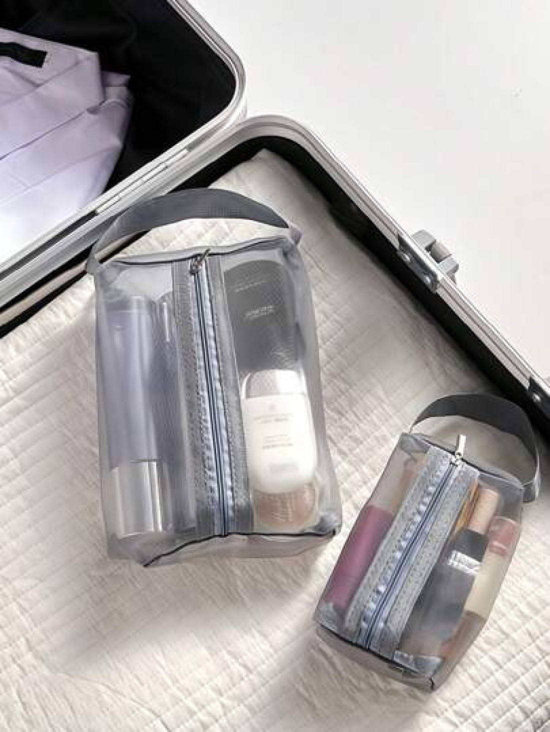 3 Packs Pouch Mesh Cosmetic Bag Portable Makeup Pouch Travel Toiletry Bag For Makeup Organizer Home Office Travel Accessories Mesh Makeu Makeup Organizer