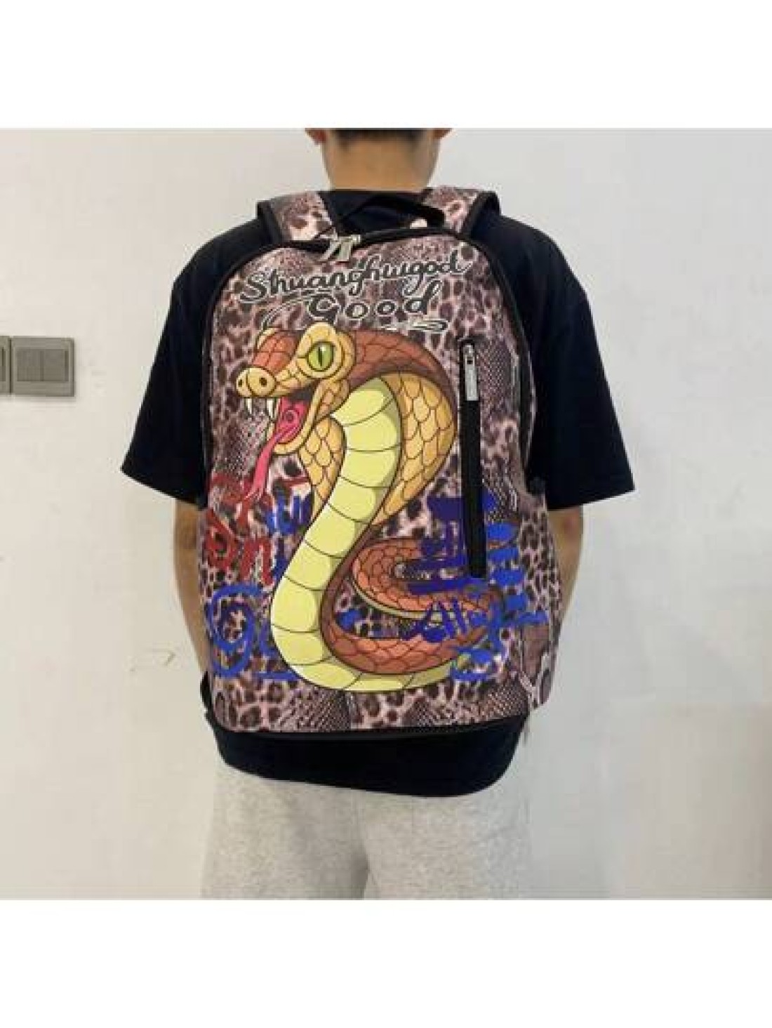 Fashionable Snake Print Backpack Large Capacity With Pockets Unisex Essential For Valentine s Day Autumn Winter Travel And Holiday