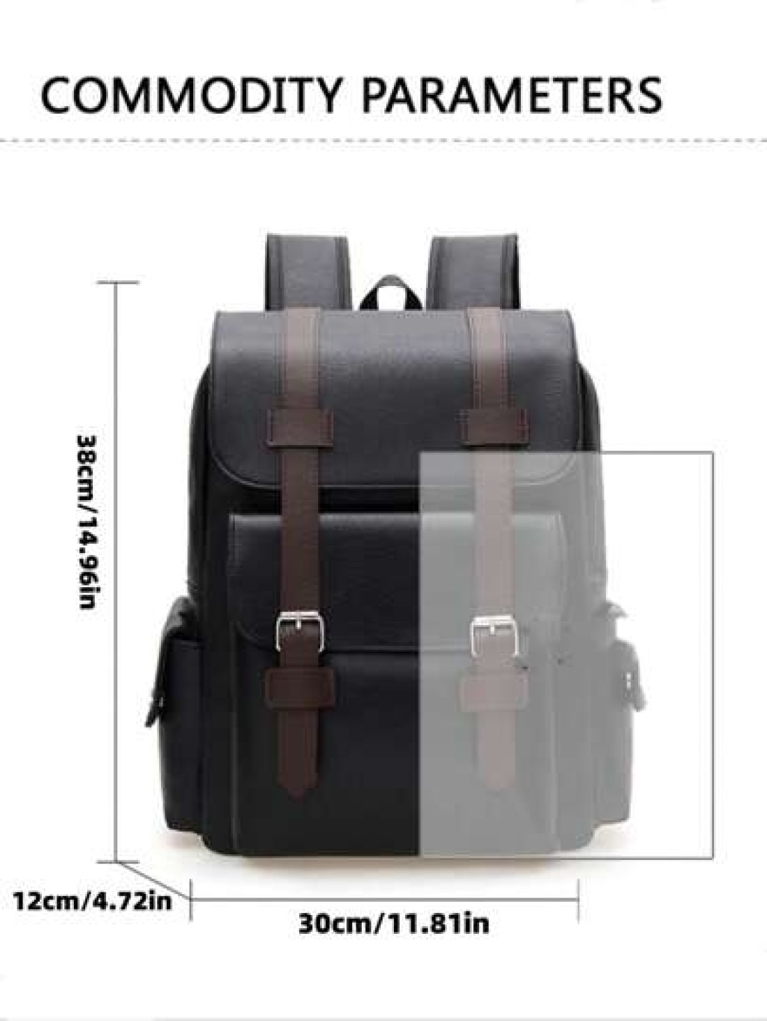 New Spring Summer Solid Color PU Material Fashion Stylish Men Backpack Business Casual Backpack Student Schoolbag Flap Style Large Capacity Multi Pocket Organizer Fits Books Documents Clothes Laptop U