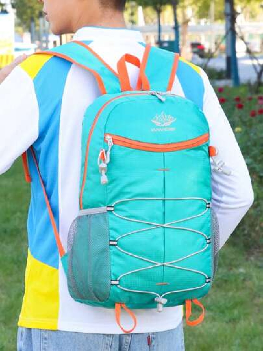 1 Pc Foldable Outdoor Adventure Backpack Minimalist Hiking Pack Large Capacity Gym Bag Multifunction Personality Casual Laptop Backpack Portable Fitness Training Bag With Multi Pockets Large Capacity