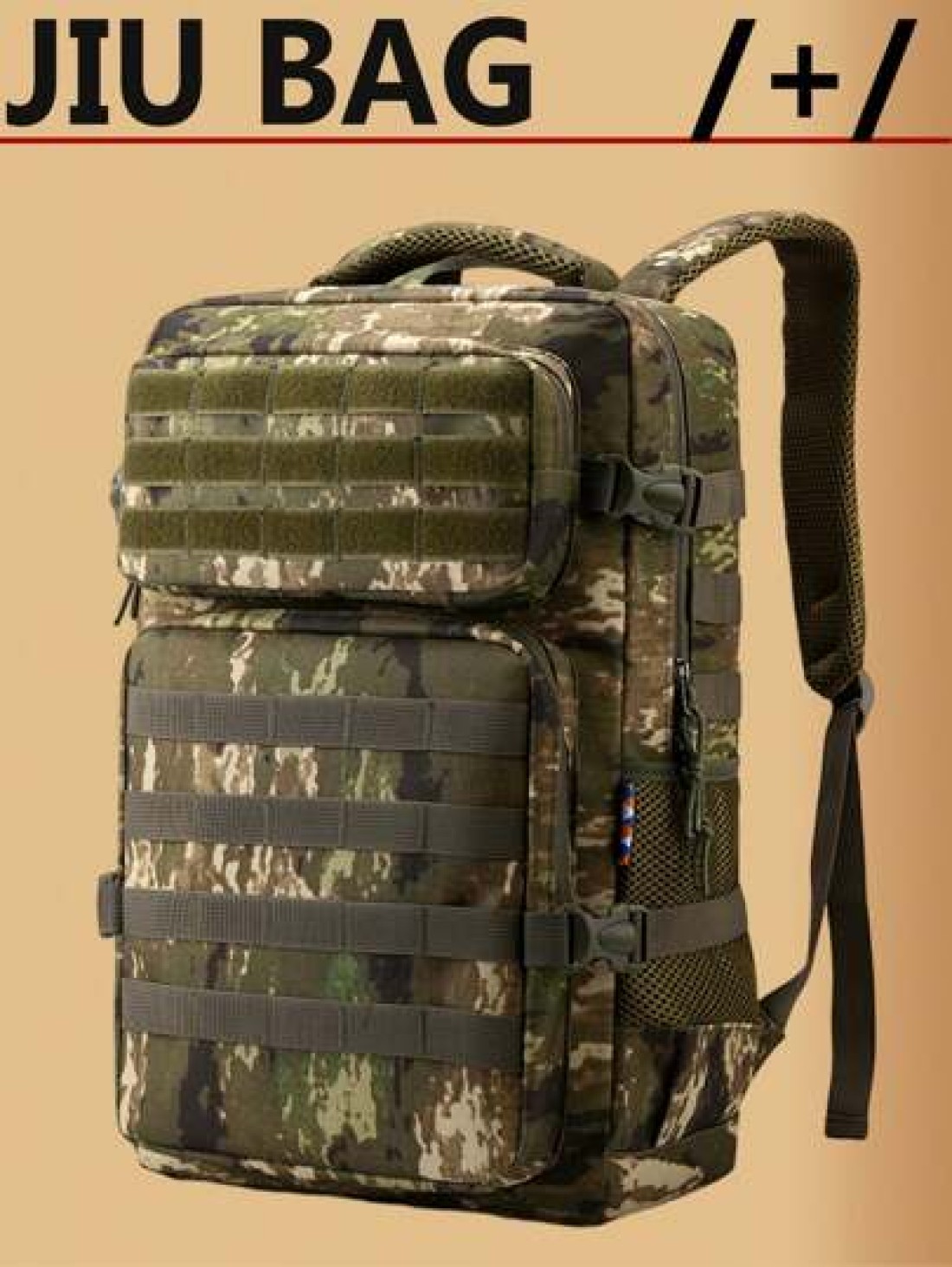 Large Capacity Backpack Outdoor Waterproof And Wear Resistant Sports Backpack Multi Pocket Convenient Storage Day Bag Fitness Bag Molle Hiking Camping Backpack With Computer Layer Flight Backpack Trav