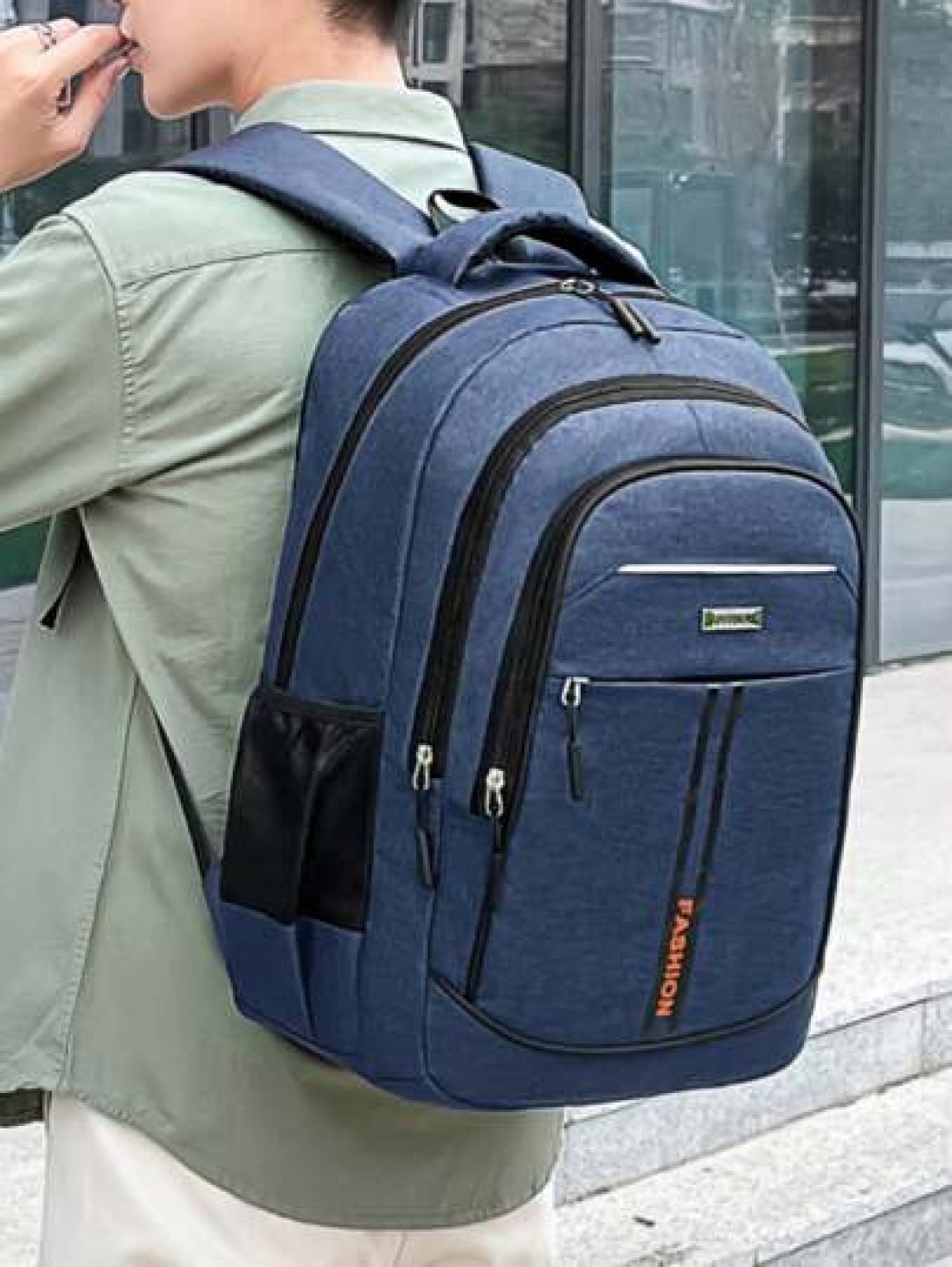 Backpack Men Purse With Reflective Strip Design And Multiple Pockets Can Hold 15 6 Inch Computer Bag Lightweight School Bag Large Capacity Travel Bag Commuter Convenient Day Bag Multi Functional Book