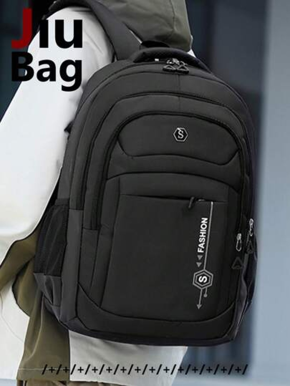 Leisure Sports Style Nylon Backpack Can Hold 15 6In Computer Bag Large Capacity School Bag Lightweight Multi Functional Travel Bag Convenient Storage Day Bag Fashion Business Trip Bag Suitable For Stu