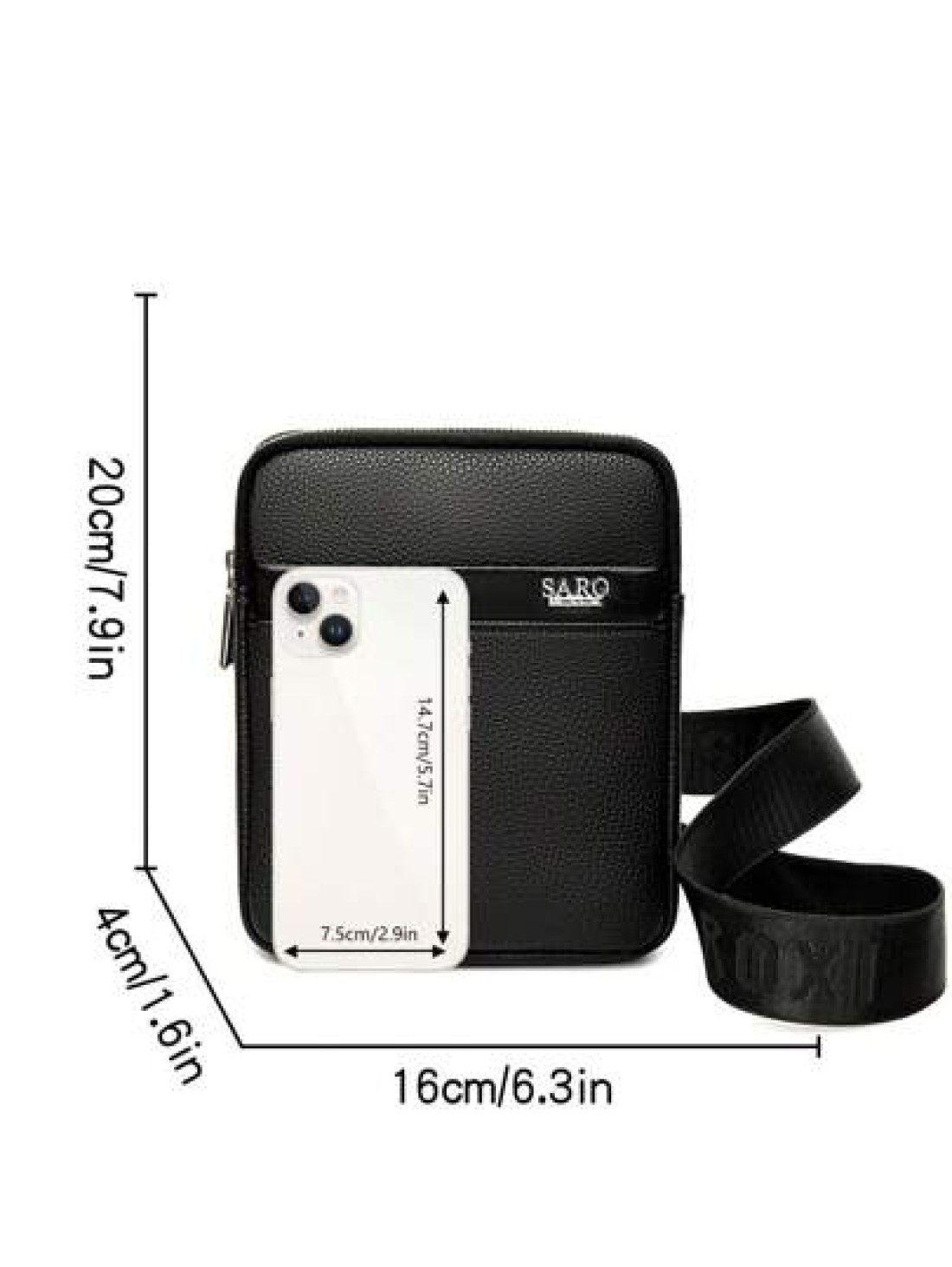 1pc Men s Oblique Shoulder Bag Side Pockets Messenger Bag Casual Square Bag Multifunctional For Commuting PU Leather Minimalist Style Black Bag Gift For Boyfriend