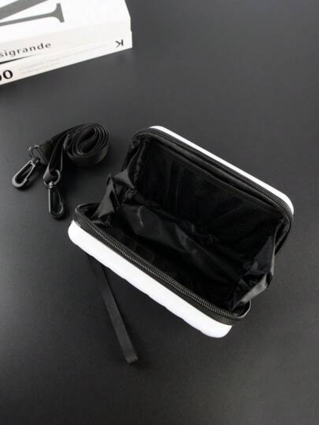 Compact Suitcase Messenger Bag Hard Shell Shoulder Bag Crossbody Bag Lightweight For Back To School College Travel Water Resistant PVC Material Minimalist Casual Style Gifts For Boyfriend Sling Bag Fa