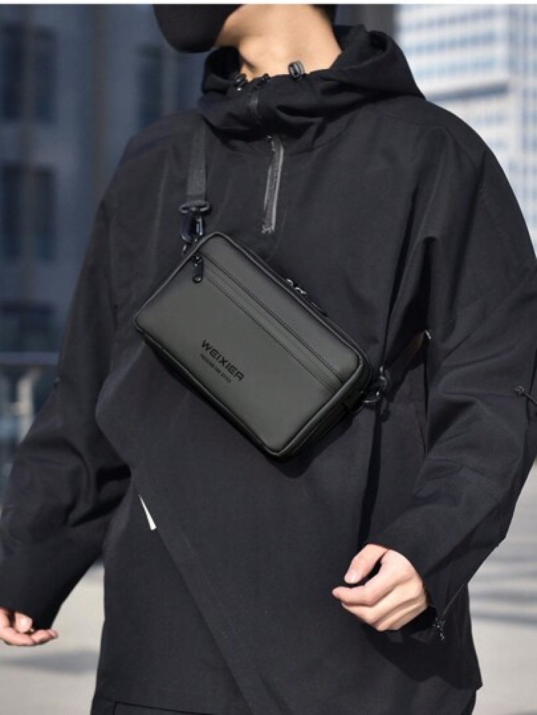 1pc Crossbody Bag Shoulder Bag Waist Bag Handbag Sports Bag Wallet Card Holder Fabric Multiple Compartments Pockets Adjustable Shoulder Strap Hiking Christmas Winter Gifts Hip Bag Tote Bag Black Bag H