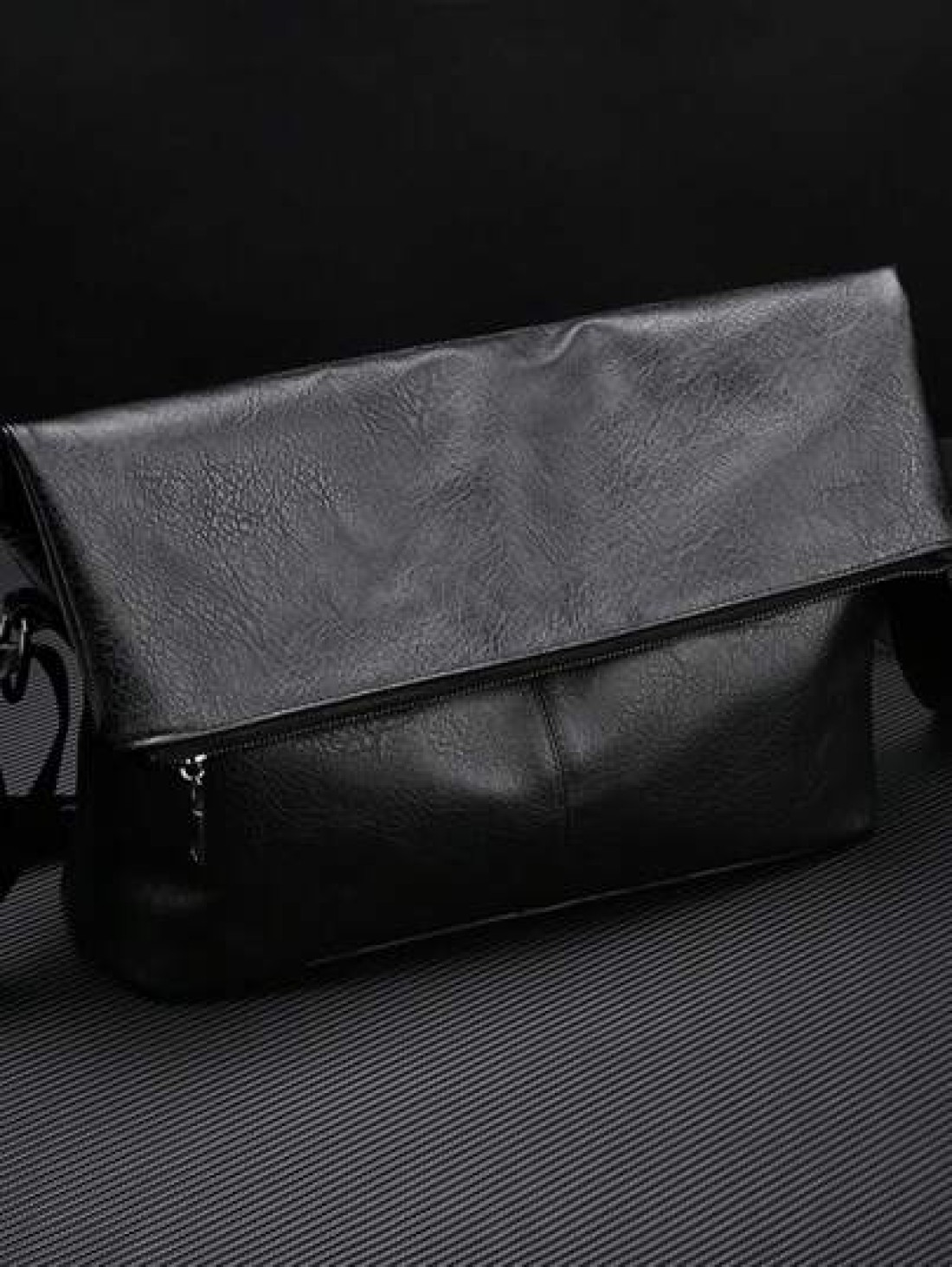 New Men s Commuter One Shoulder Diagonal Crossbody Bag Lightweight PU Soft Leather Small Bag Minimalist Design Foldable High End Handbag