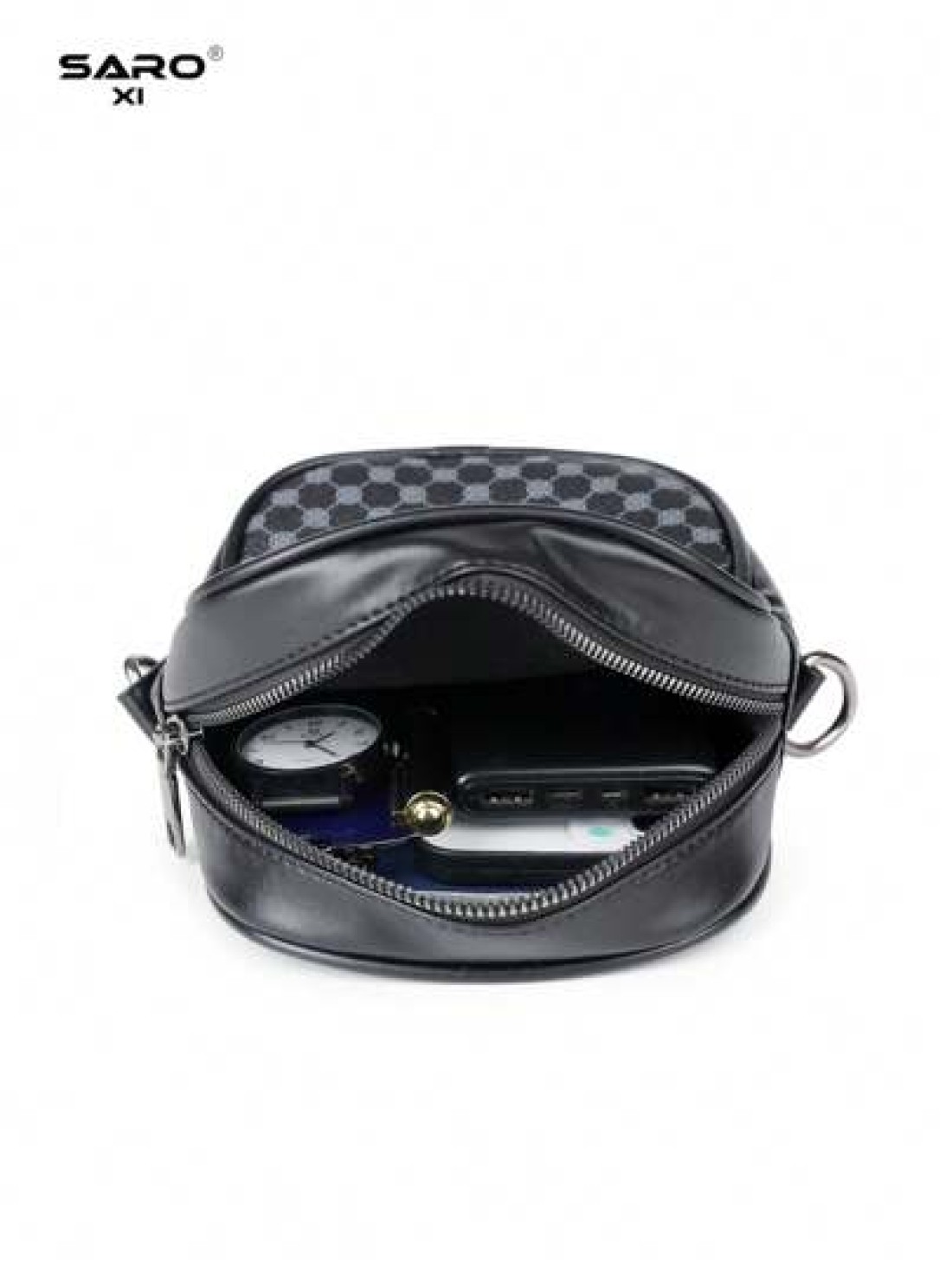 1pc Retro Men s Shoulder Bag Side Pocket Messenger Bag Casual Crossbody Bag Multi Functional For Commute PVC Black Simple Design Gift For Boyfriend Fashion