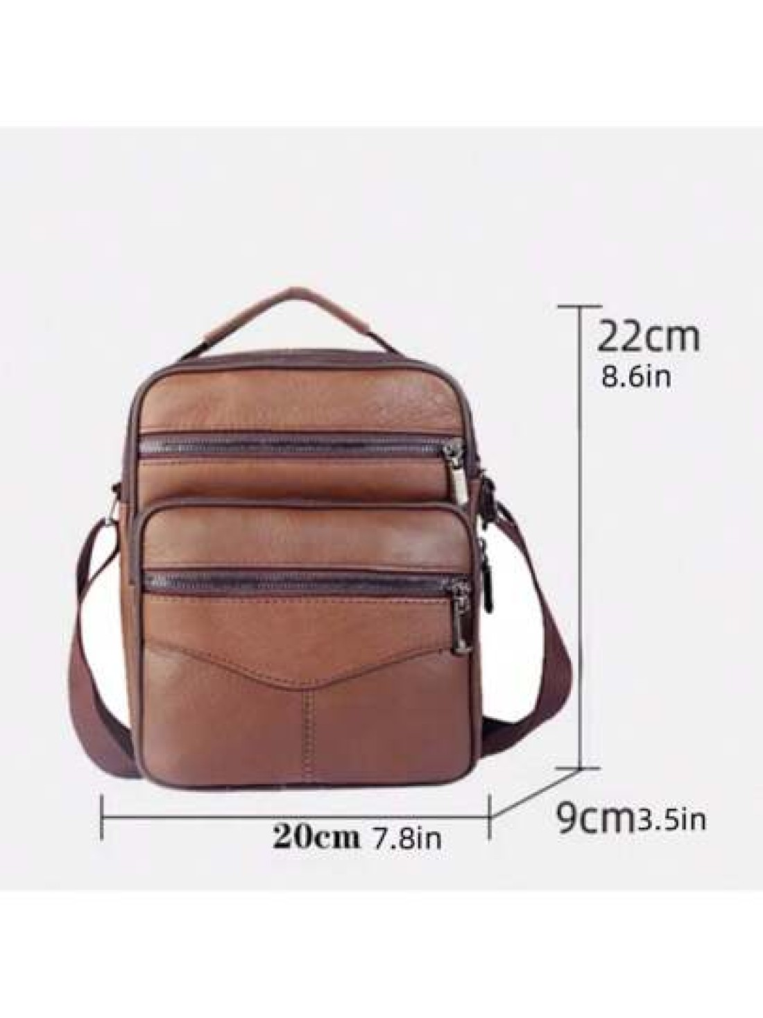 Top Grain Leather New Business Men s Messenger Bag Multi Layer High Capacity Lightweight Suitable For Commuting Travel Shopping Soft Texture Wear Resistant Waterproof