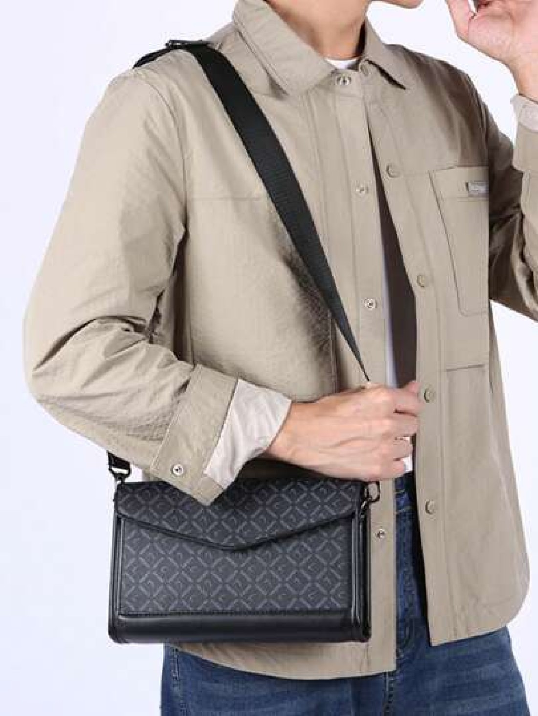 Men s Classic Square Box Crossbody Bag Business Shoulder Bag Sling Bag Small Messenger Bag Fit Underclassmen Father s Day Gift Valentine s Day Gift Travelling Commuting