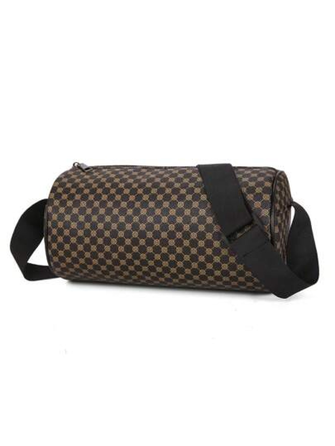 Fashionable PU Checkerboard Print Bucket Bag Unisex Portable Shoulder Messenger Bag Suitable For Work Shopping Travel Father s Day Gift Party Etc
