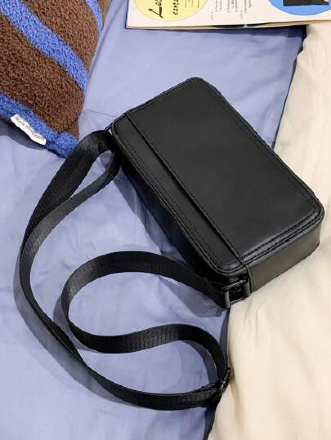 peach tree Men s Box Bag Sling Bag Shoulder Bag Small Square Bag Business PU Waterproof Flap Bag Wallet Business Storage Bag Suitable For Business Trips Graduation School Supplies