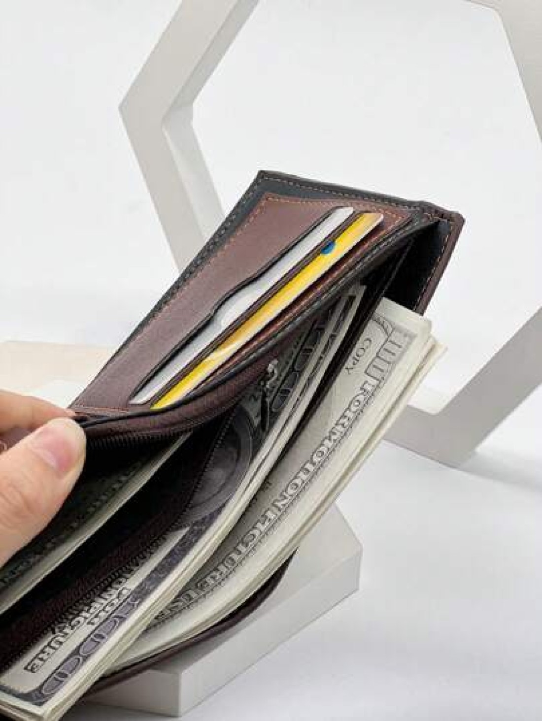 HOVI S Men s Short Wallet Casual Fashion Retro Wallet For College Students Business Youth New Multi Card Slot Color Block Design