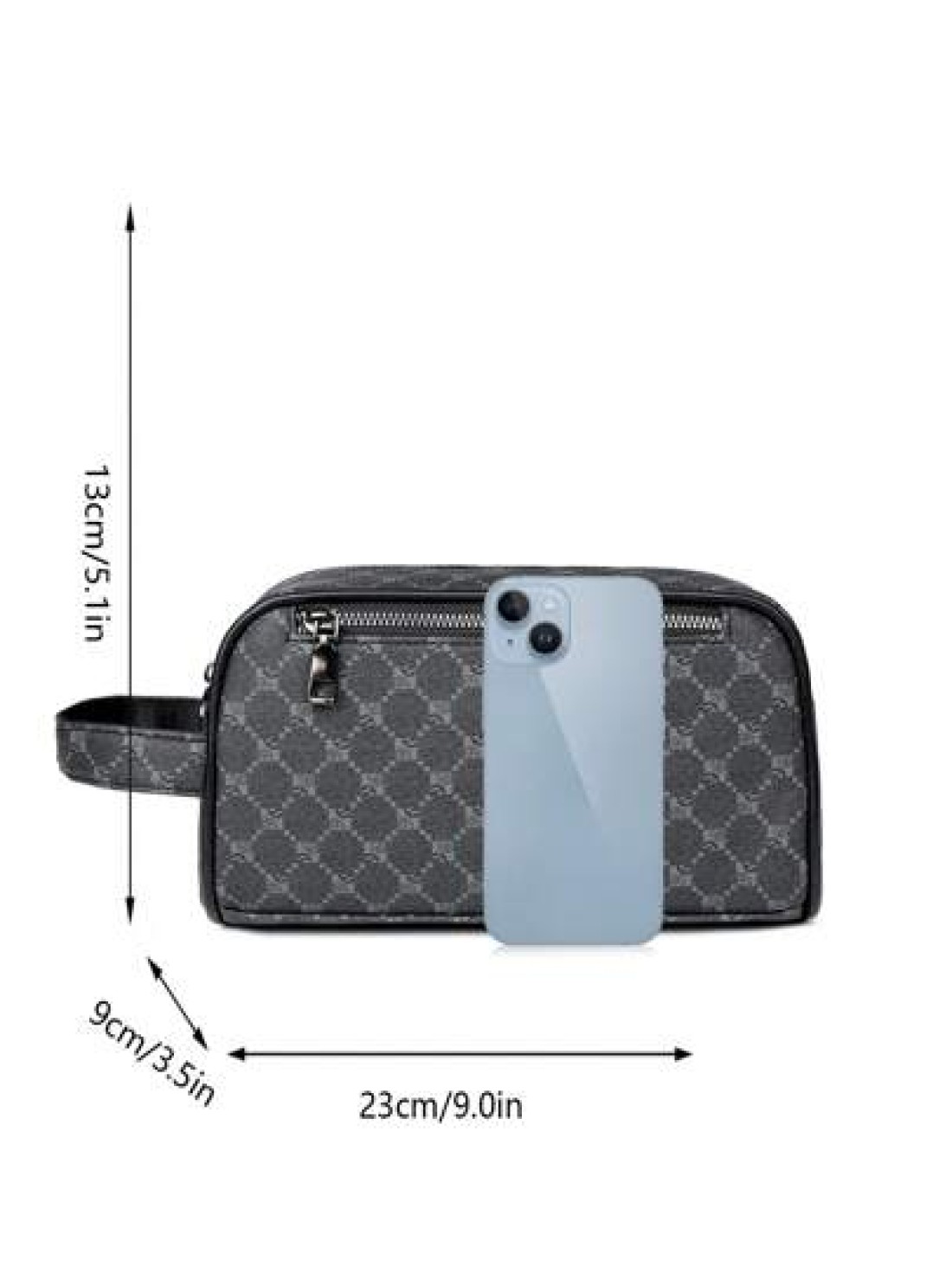 saroxi Large Capacity Wallet Clutch Pouch Casual Fashion Wrist Strap Handbag Underarm Bag Portable Scratch Resistant Suitable For Work Travel Commute School Simple Black Style Great Gift For Husband B