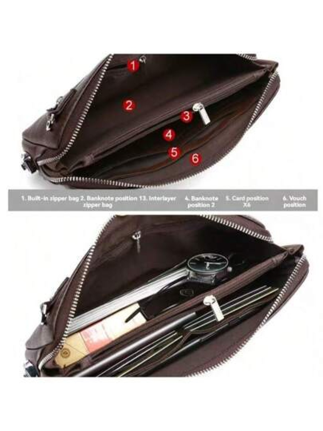 Large Men s Leather Long Wallet Handbag For Travel Passport Business Mobile Phone Credit Card Anti Theft Password Lock Casual Clutch Christmas Gifts Winter Christmas Men Bag Bag For Men Men Wallet Han
