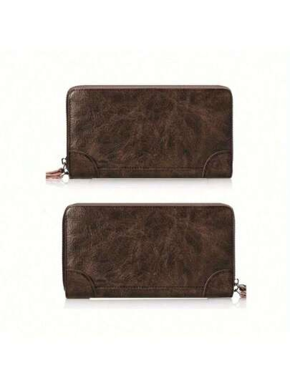 Hot New Retro Large PU Leather Wallet Double Zipper Clutch Long Leather Phone Purse Business Hand Clutch Bag Card Holder Travel Must Haves Wristlet Wallet Purse Essential Items Men Christmas Gifts Gif