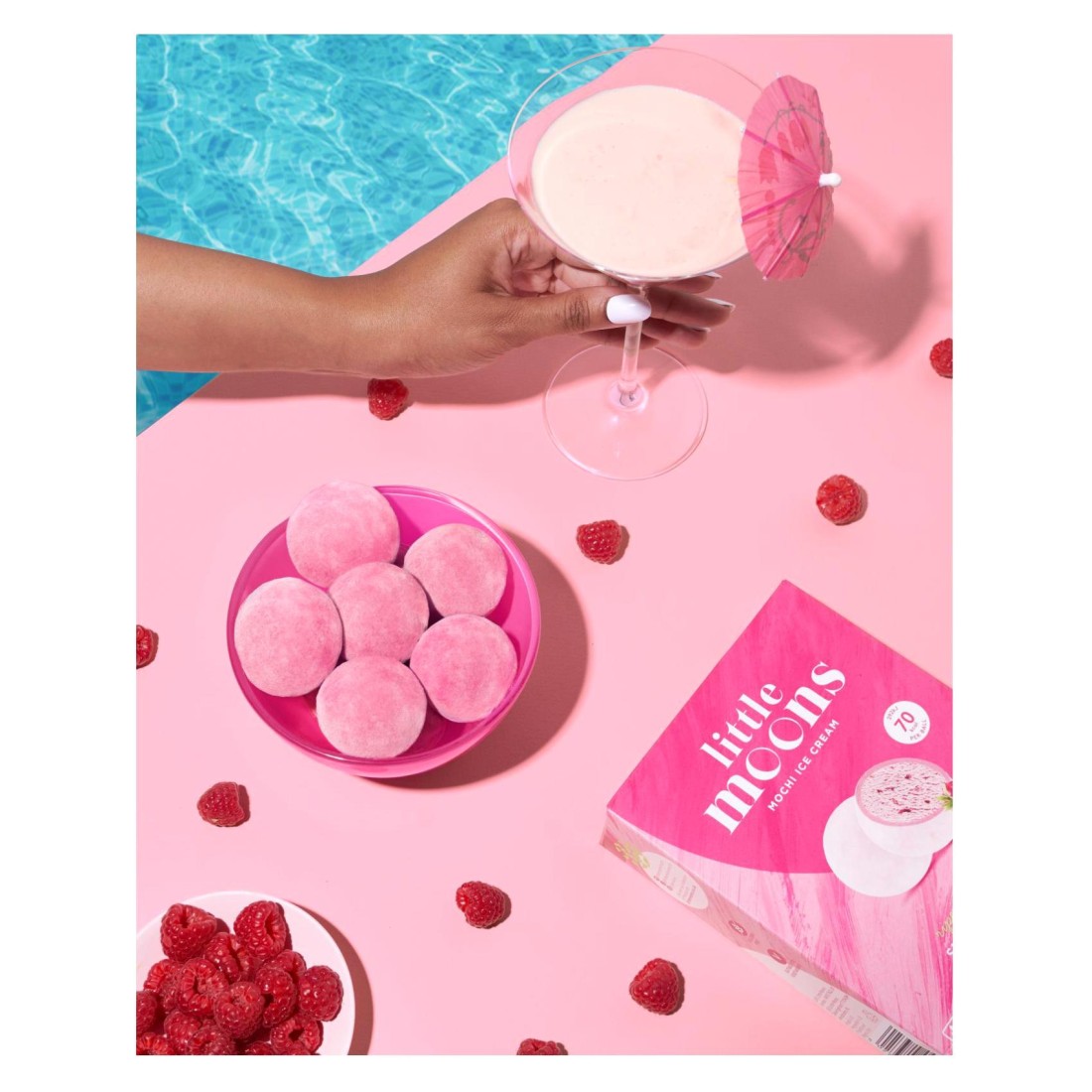 Little Moons Summer Raspberry Flavoured Mochi Ice Cream, 192g