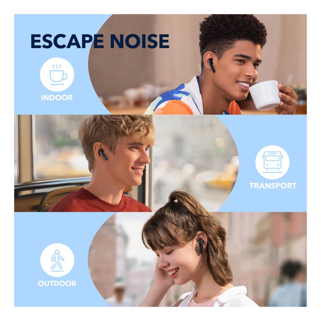 Anker Soundcore Life P3 Truly Wireless Noise Cancelling Bluetooth In-Ear Earbuds With Charging Case Black