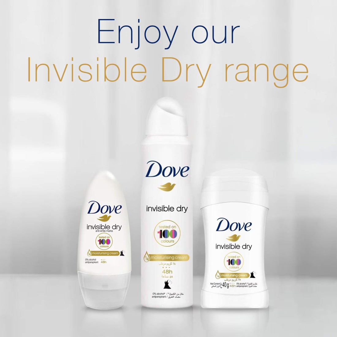 Dove Women Antiperspirant Deodorant Stick For Refreshing 48-Hour Protection Invisible Dry Alcohol Free 40g