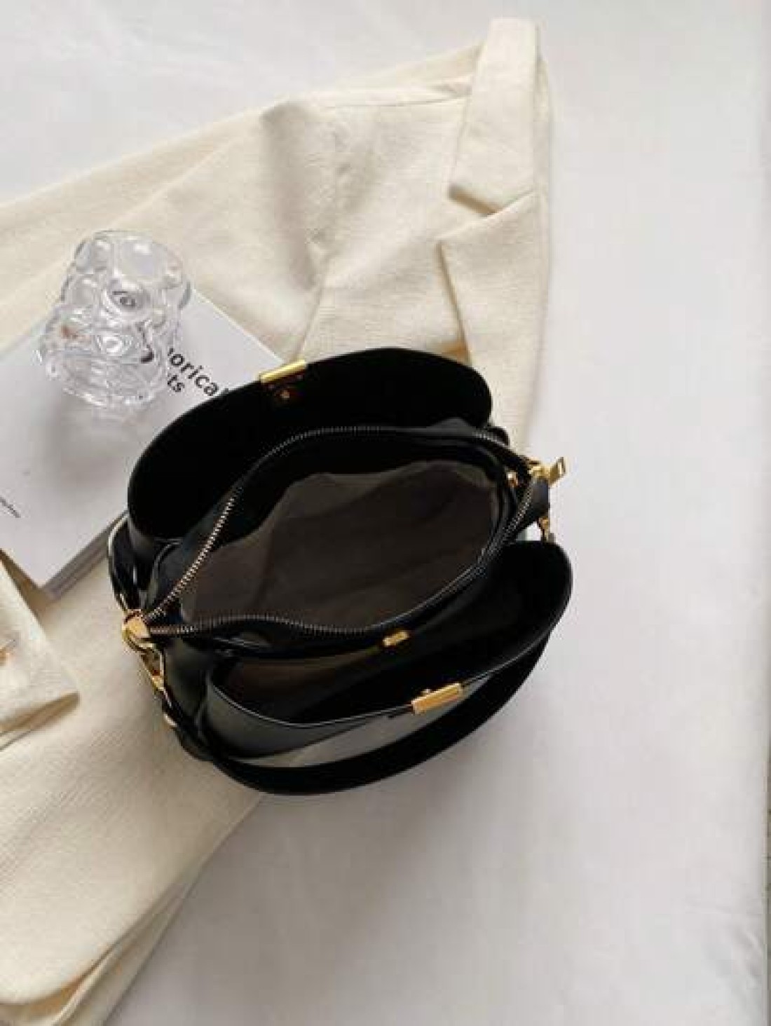Fashion Elegant Solid Color Wide Strap PU Women Tote Bag With Shoulder Strap