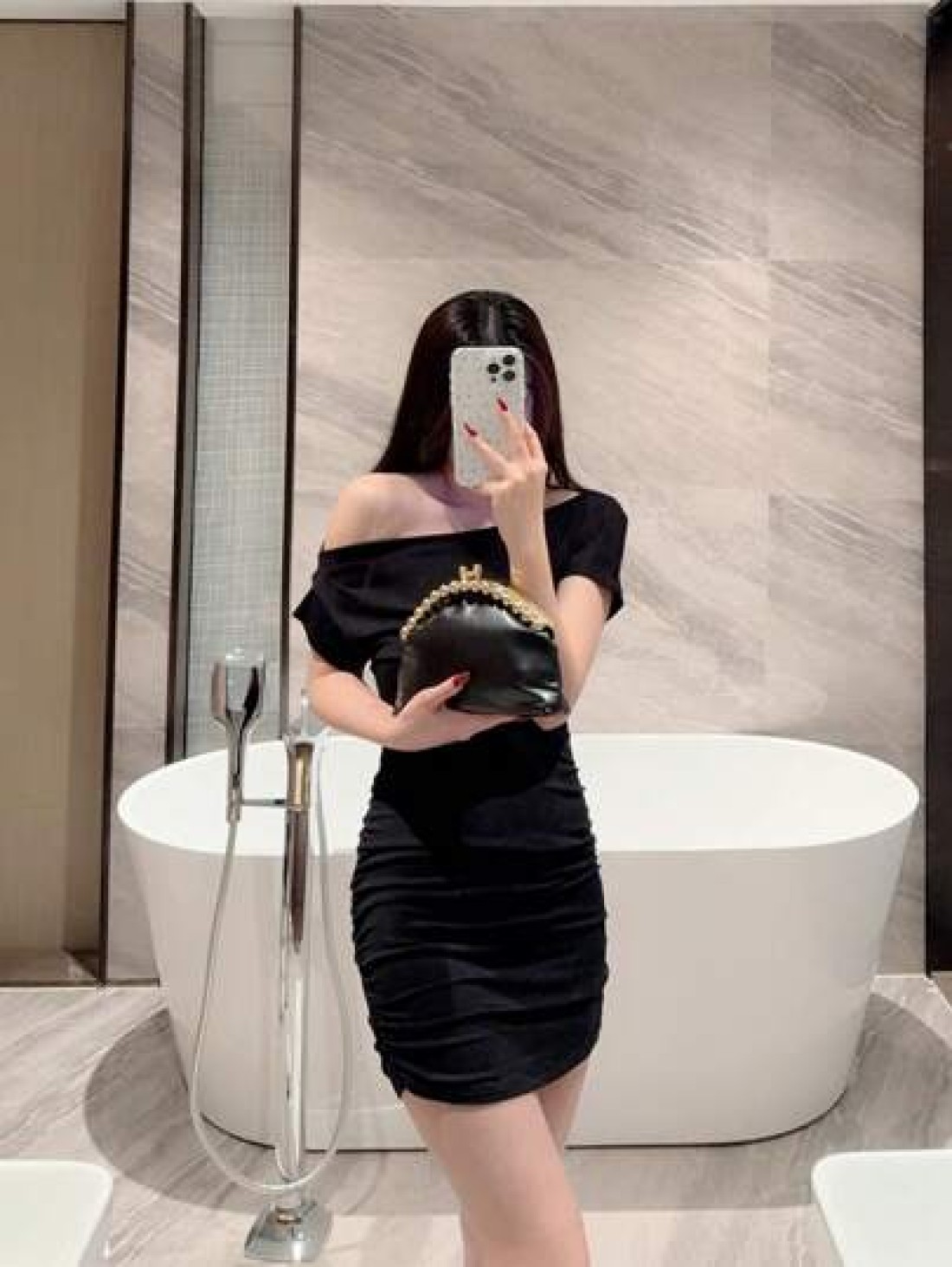 Moonlit Eve Bag 1pc Fashion Metal Sphere Decor Party Handbag European American Style Luxury Leather Clutch Purse Elegant Sophisticated Wedding Gala Bag Suitable For Wedding Prom Formal Events Formal D