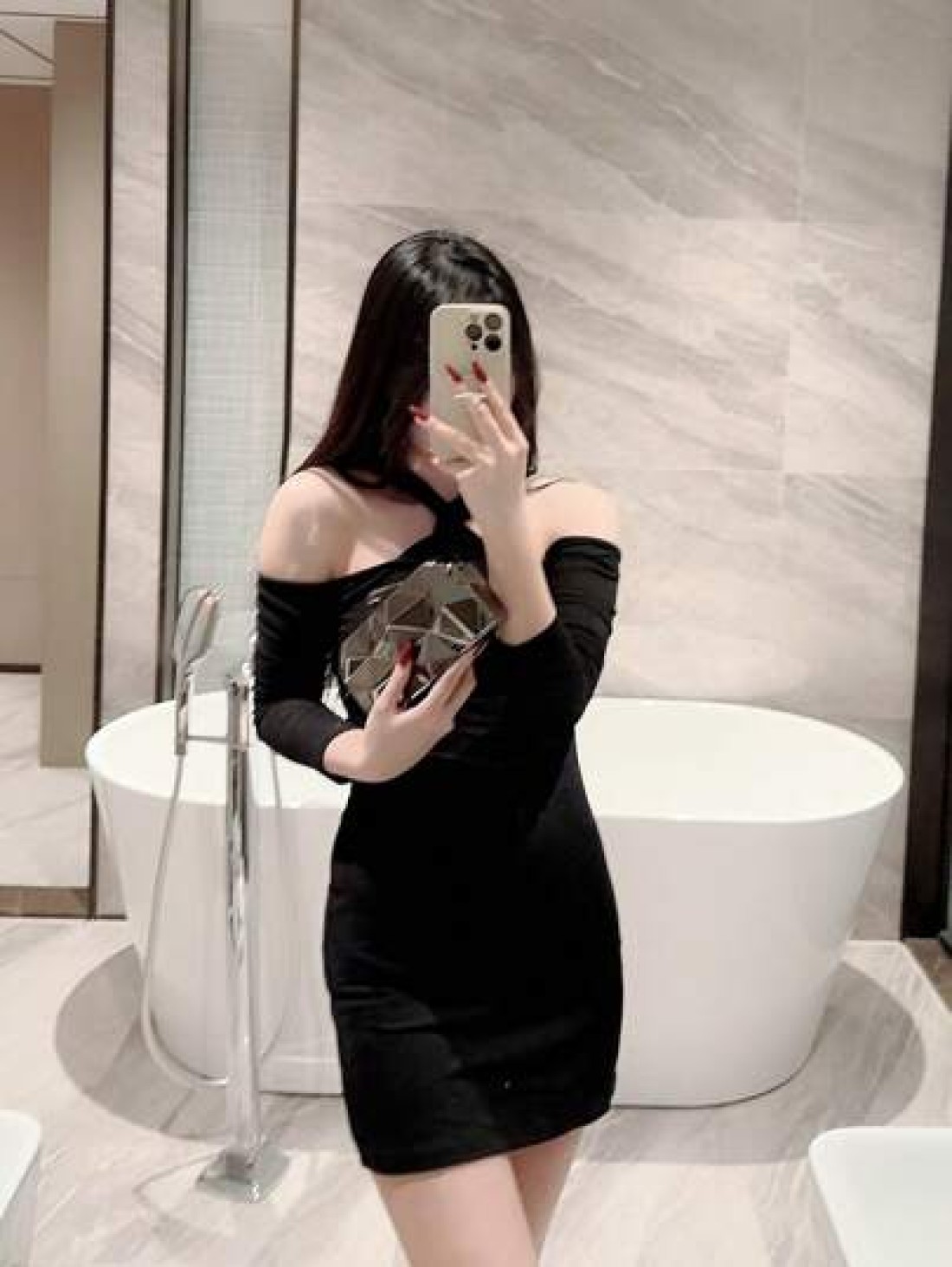 Moonlit EveBag 1pc Fashionable Metal Hardware Unique Shaped Evening Clutch Bag Party Bag Wedding Bag Chain Bag Formal Dress Bag Bride s Bag