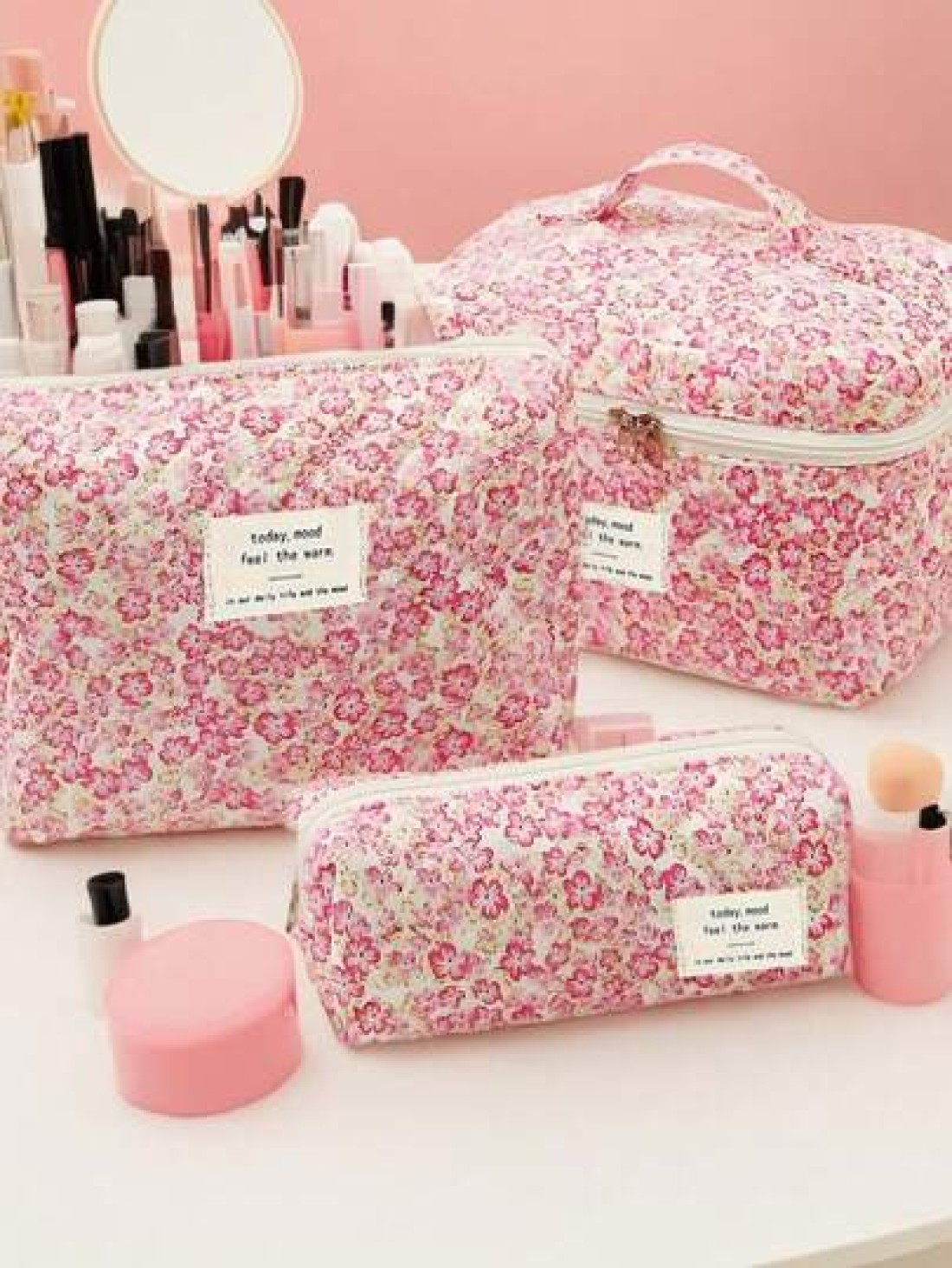 3pcs Set Makeup Bag Makeup Pouch Cosmetic Bag Travel Makeup Bag Home Makeup Bag School Makeup Bag Dorm Makeup Bag Travel Essentials Large Capacity Makeup Bag Women Makeup Bag Cosmetic Storage Bag Trav