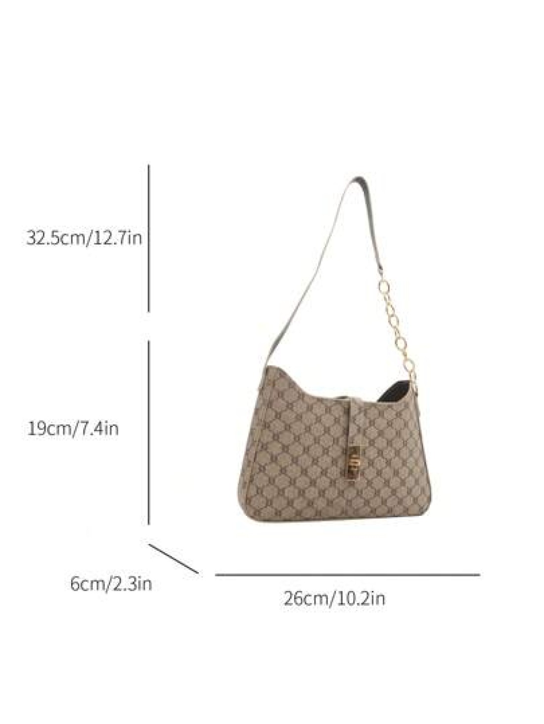 1pc Zipper Decorated With Metal Lock Floral Pattern Fashionable Versatile Casual Shoulder Bag Suitable For Women Daily Use