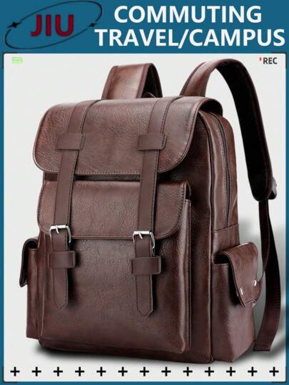 Multi Pocket Pu Soft Leather Backpack Men Purse Can Hold 15 6 Inch Computer Bag Lightweight School Bag Large Capacity Travel Bag Commuter Convenient Day Bag Multi Functional Book Bag For Students Juni