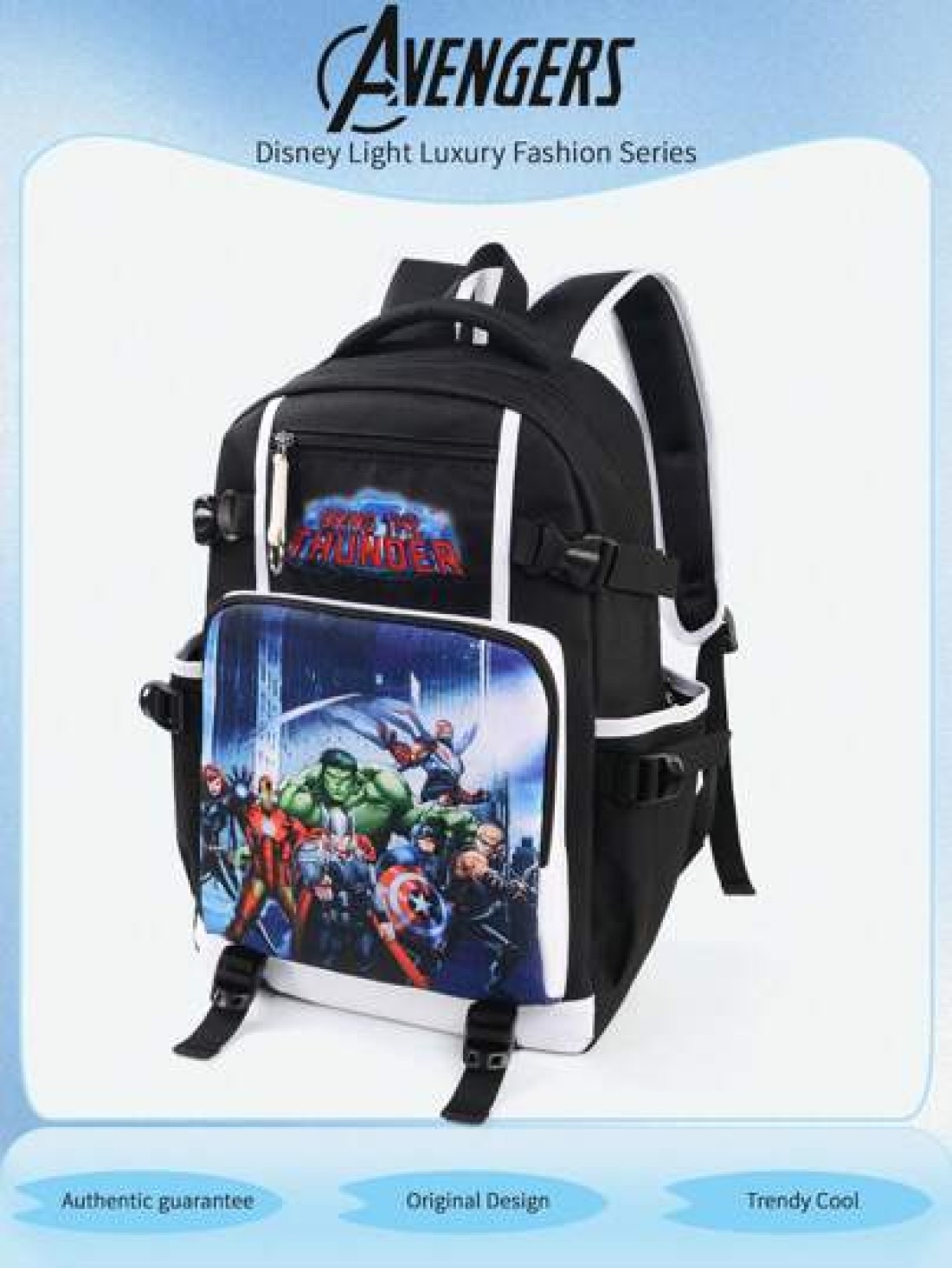 Marvel Print Backpack Minimalist Letter Design Oxford Cloth Large Capacity Laptop Bag Travel Bag School Backpack With Adjustable Straps And Multiple Compartments Suitable For Students Summer