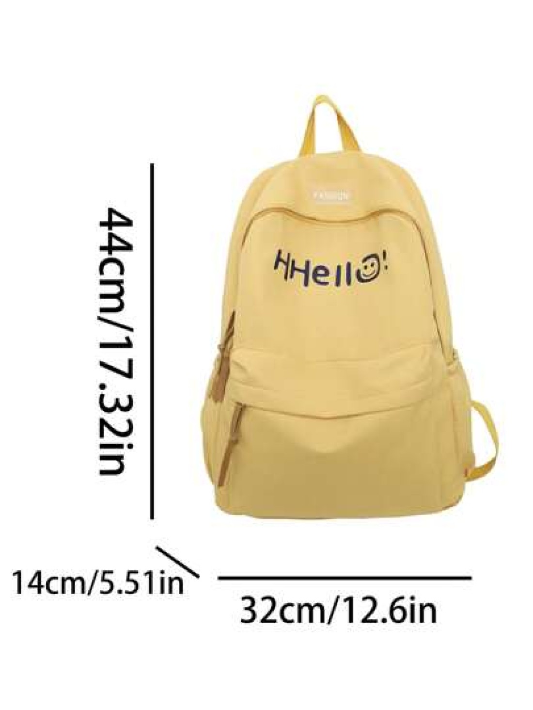 New Solid Color Large Capacity Letter Printed Backpack Fashionable And Versatile Casual Student Classroom Commuter Backpack Unisex