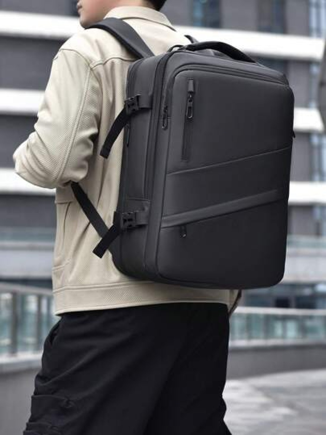 Men Backpack Rucksack Business Backpack With USB Charge Port 1pc Expandable Laptop Backpack Casual Multi Pocket Daypack Large Capacity Fashion Backpack High Quality Waterproof Oxford Male Travel Commu