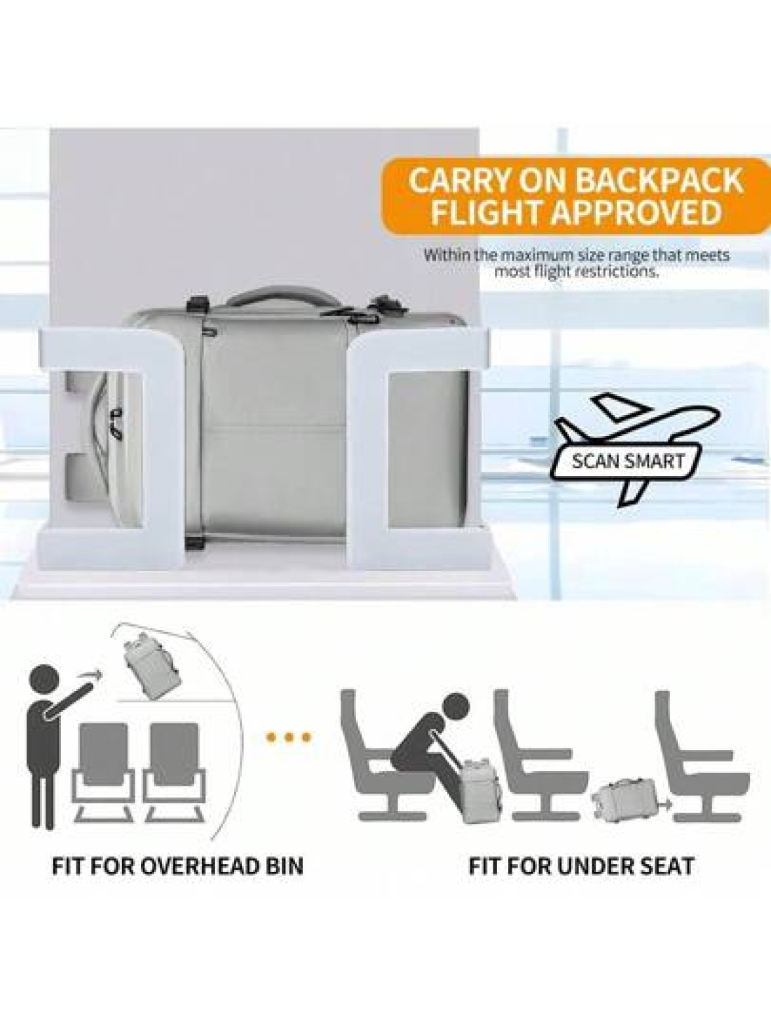 Clevn Kare Large Multi Compartment Travel Backpack Space Saving Design Fabric Carry On Friendly Suitable For Weekend Getaways Camping And Laptop Storage Compression System Dual Handle Backpack