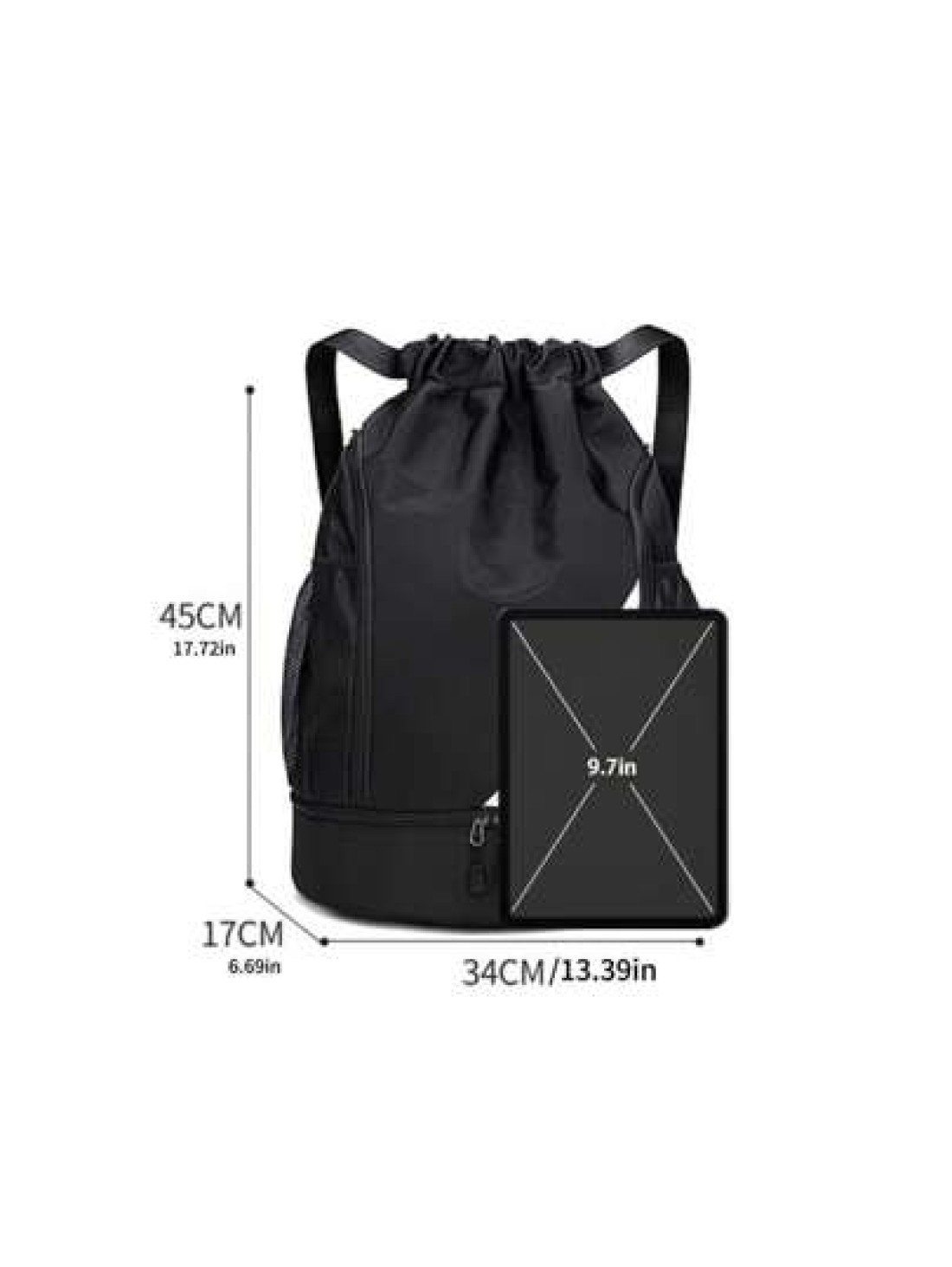 Spacious Waterproof Drawstring Backpack With Multi Pocket Design Perfect For Travel Sports And Outdoor Activities Ideal For Basketball Tennis And Swimming Gear And More Great Gift For Students And Men