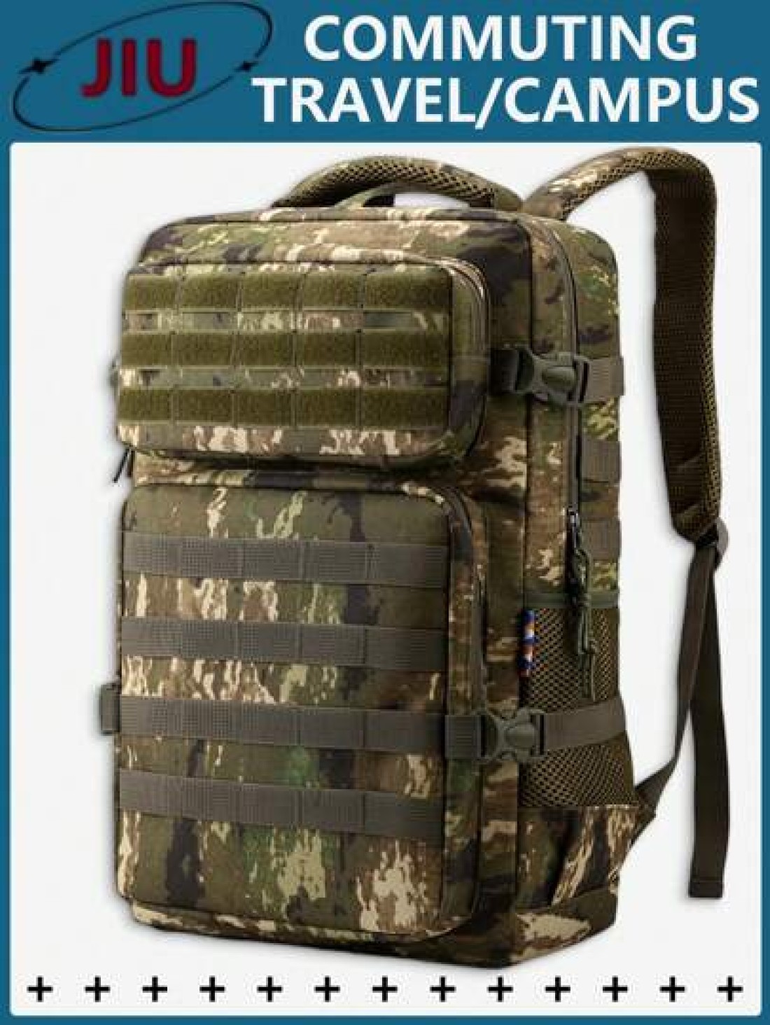 Large Capacity Backpack Outdoor Waterproof And Wear Resistant Sports Backpack Multi Pocket Convenient Storage Day Bag Fitness Bag Molle Hiking Camping Backpack With Computer Layer Flight Backpack Trav
