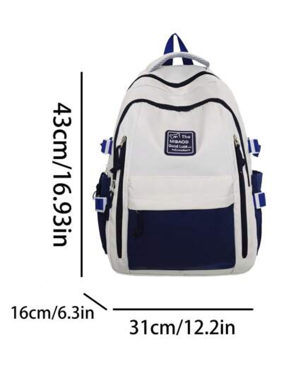 New Fashionable Large Capacity Color Blocking Versatile Large Capacity Backpack Korean Version Multi Pocket Commuting Backpack
