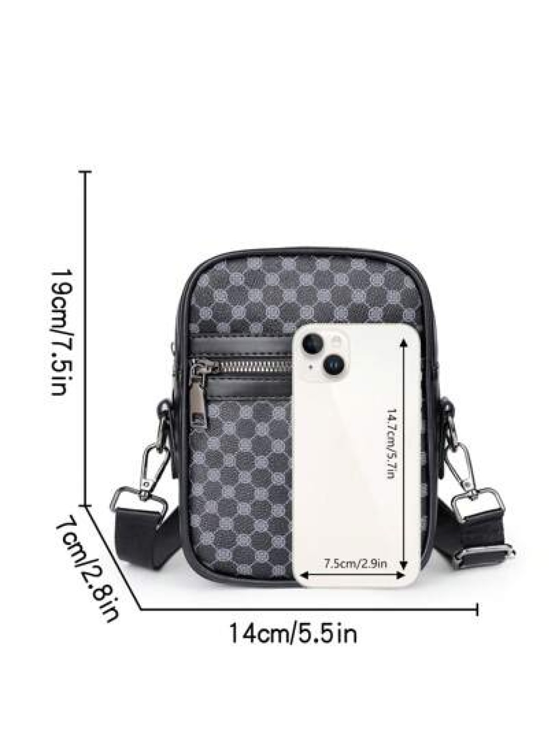 1pc Retro Men s Shoulder Bag Side Pocket Messenger Bag Casual Crossbody Bag Multi Functional For Commute PVC Black Simple Design Gift For Boyfriend Fashion