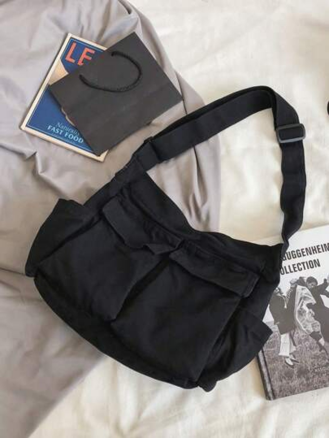 peach tree 1pc Men s Casual Shoulder Bag Messenger Bag Crossbody Bag Daily Use Mini Nylon Waterproof Sling Bag Multifunctional Outdoor Bag Simple Elegant Black Gift For Men Dad Boyfriend Students Larg