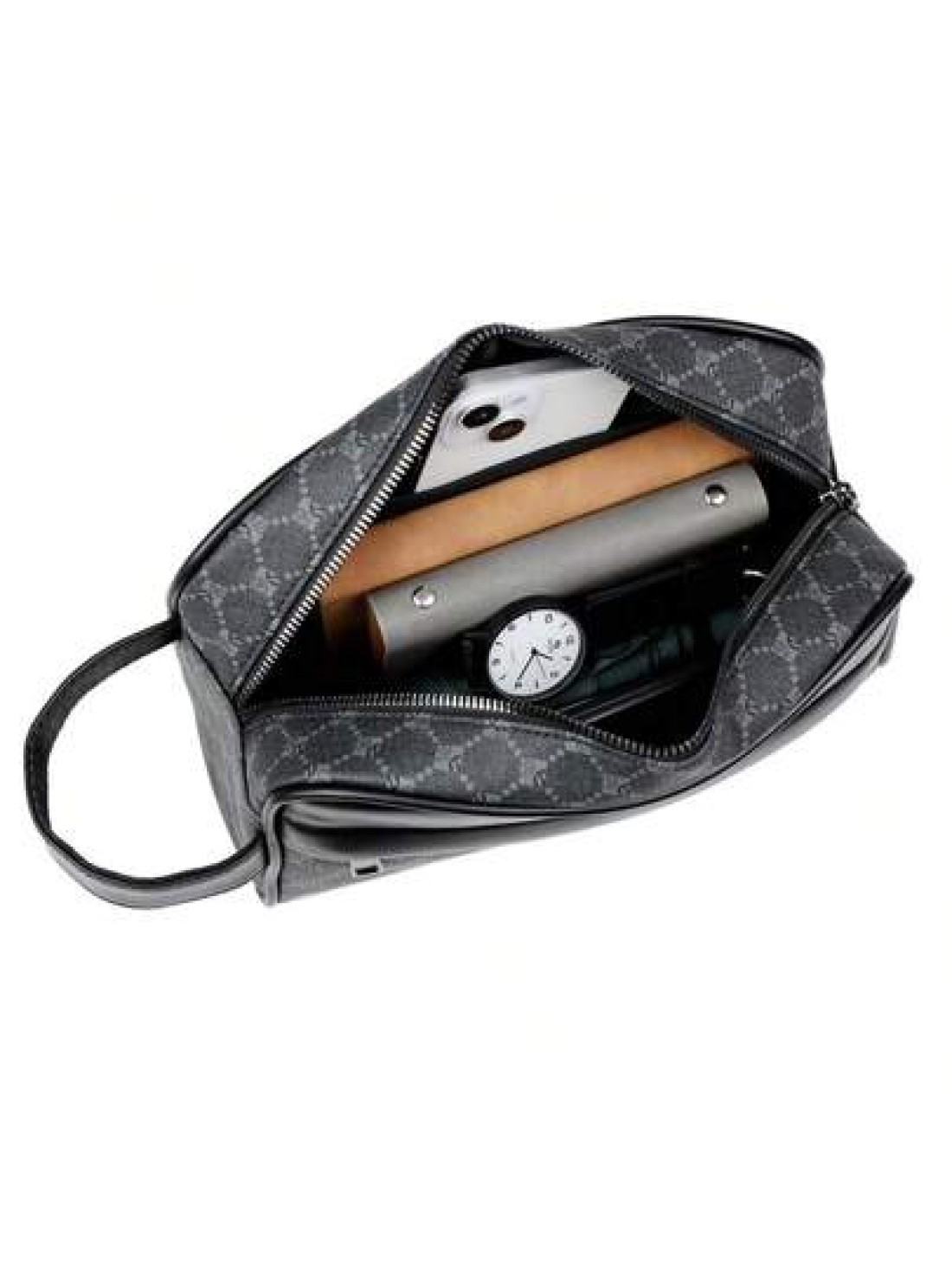 Men s PU Leather Handbag Wallet Business Wrist Bag Anti Theft Clutch Bag Mobile Phone Bag Travel Toiletry Kit Shaving Supplies Organizer