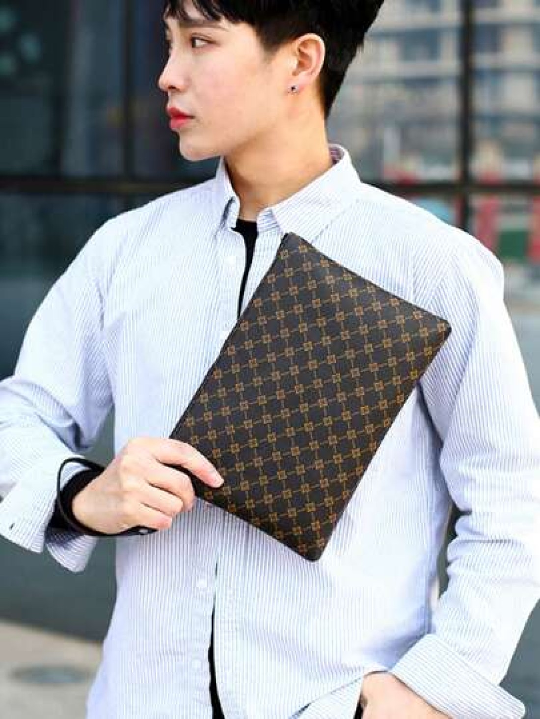 Men s Fashion PU Clutch Bag Pu Leather Men Wallet Brown Coin Clutch Purse Male Hand Bag Office Supplies Vintage Valentines Gift Vintage Bag Old Money Multi Functional Men Bag Travel Winter Wash Bag Mu