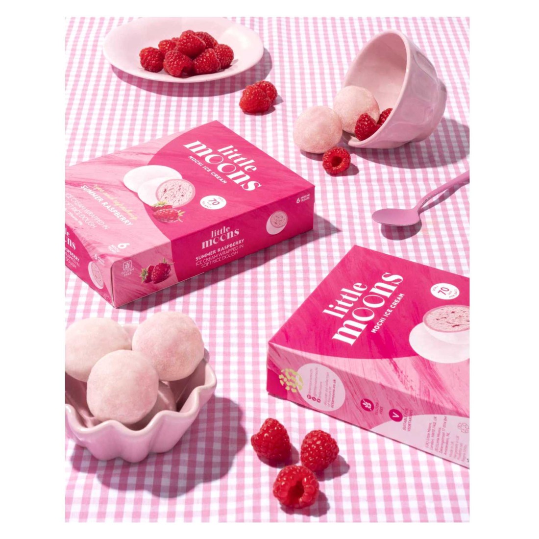 Little Moons Summer Raspberry Flavoured Mochi Ice Cream, 192g