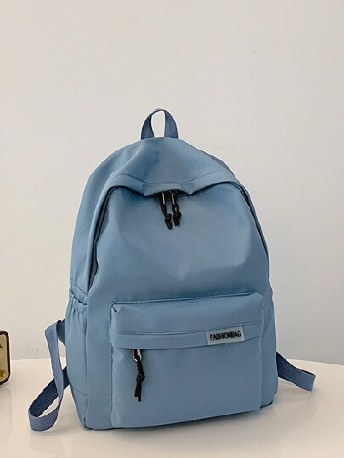 1 PC Back To School Classic Basic Large Capacity School Bag With Laptop Compartment Fashion Versatile All Purpose Backpack Purse Simplicity Solid Color Sports Bag Premium Nylon School Backpack With Ad
