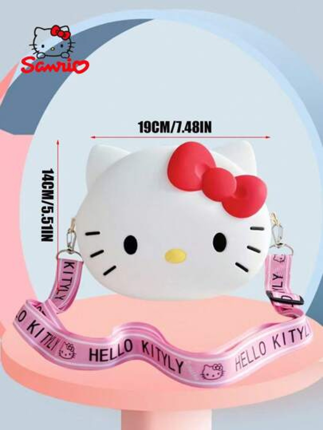 Sanrio حقيبة عبر الجسم بنمط كارتوني كيتي مرحبا قابلة للاستخدام كحقيبة كتف هدية للفتاة
