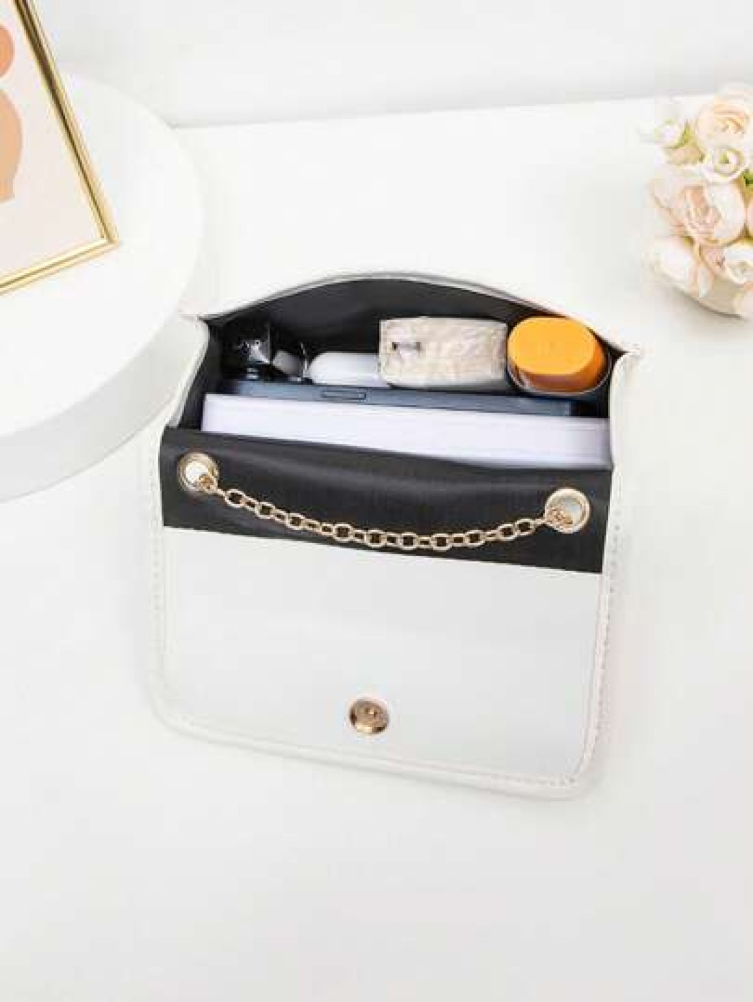 1pc Embroidered Crossbody Bag For Girls Floral Embroidery Shoulder Bag Coin Purse Chain Minimalist Crossbody Bag Suitable For Daily Use Gatherings Gift Giving An Ideal Gift Choice